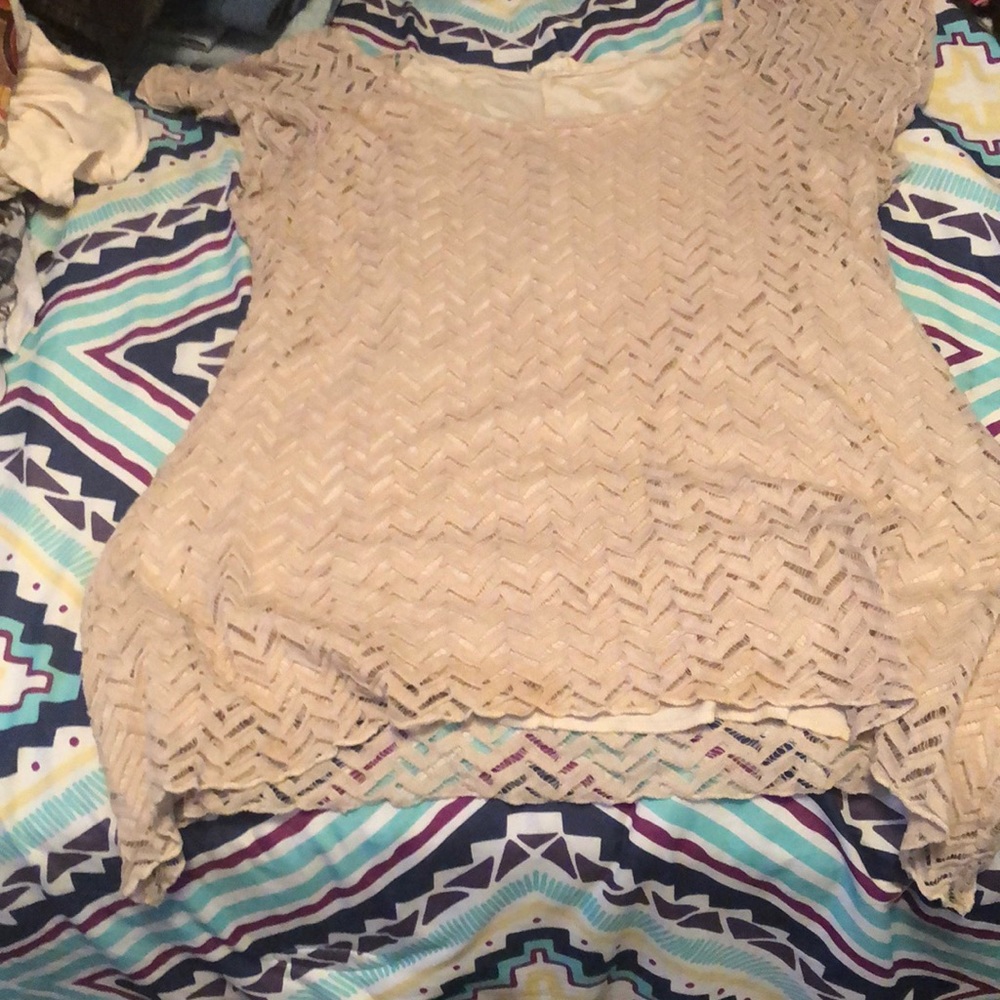 Tan lace shirt